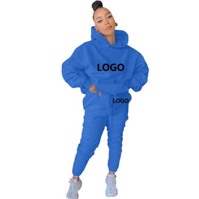 China 2021 QUICK DRY Autumn New QUICK DRY 3xl plus size sports fashion multicolor custom tracksuit Hooded Logo Two Piece Pant Set of 2 loose piece women for sale