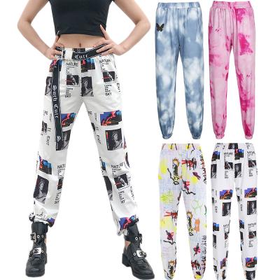 China 2021 New Trend Sustainable Fleece Pants Tie Dye Trousers Women Casual Pants High Waist Women Sport Sweatpants for sale