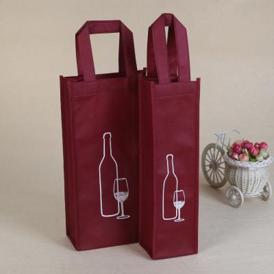 China Reusable Non Woven Bag Printing Wine Bag PP Cheap Custom Gift Bag for sale