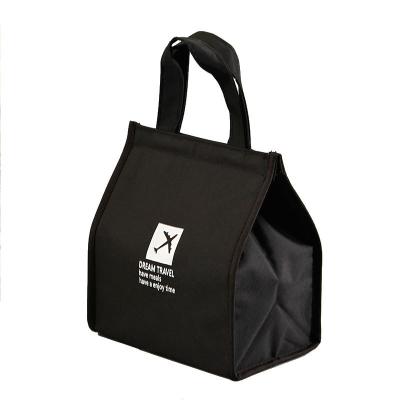 China Logo Printed Green Non Woven Custom Wholesale Reusable Insulated Lunch Thermal Tote Bag With Bottom Cooler for sale