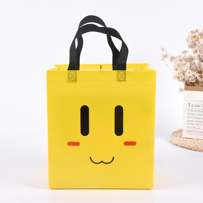 China Eco Friendly Promotional Coated Custom Printed Recycled Non Woven Grocery Handle Bag for sale