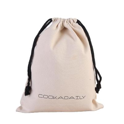 China Wholesale Custom Logo Reusable 100% Cotton Canvas Drawstring Bag Suction String Bags for sale