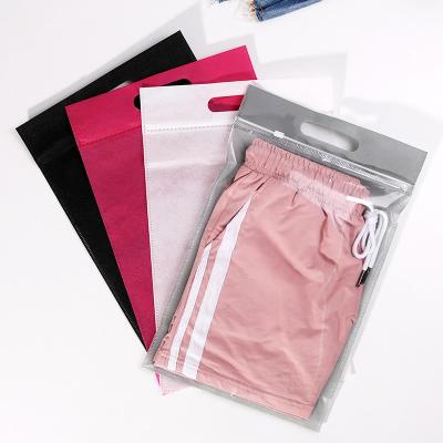 China Waterproof Clothing Tote Bag Zipper Slider Plastic Non Woven Ziplock Bag For T Shirt for sale