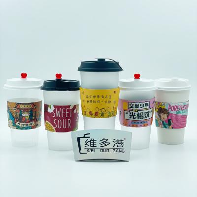 China Disposable Cup Sleeve Printing Coffee Cup Sleeves , Cup Sleeve Custom for sale