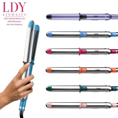 China Wholesale Titanium Flat Iron Double Voltage Custom Hair Straightener PTC Fast Heating Titanium for sale