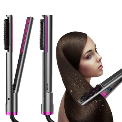 China 2021 High Quality Safety Flat Iron Hair Straightener Portable Fast Heating Iron Hair Comb Titanium for sale