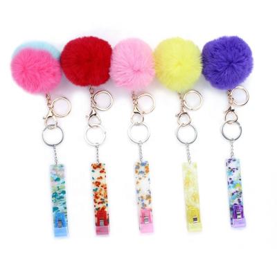 China Hip Hop Fashion Mobile Phone Accessories Bank Card Clip Plush Mobile Phone Pendant Portable Clip for sale