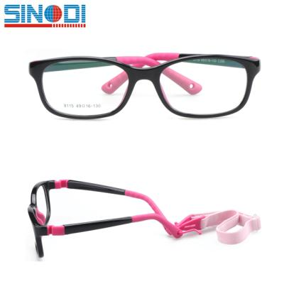 China Factory Supply TR 90 Kids Popular Customized Reading Glasses Eyeglass Frames With Rope for sale