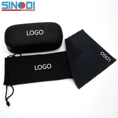 China Luxury Black Leather Hard Case Sunglasses Case Set for sale