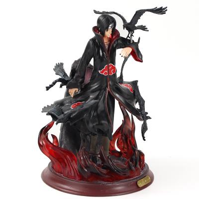 China Shippuden Handmade Carved Figures Itachi Uchiha Crows Akatsuki Costume Anime Collectable Model Toy Figure for sale