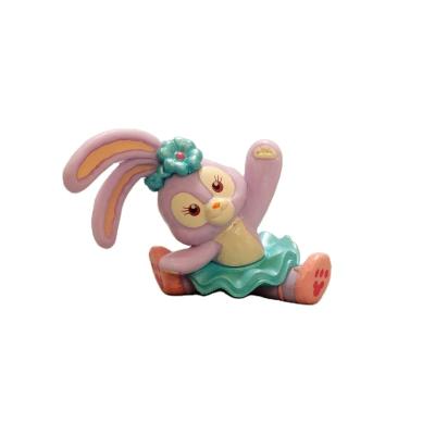 China Cartoon Toy Duffy Ballet Rabbit Yoga Slot Shape Doll Model Ornaments PVC Animation Character Decoration As Gift for sale