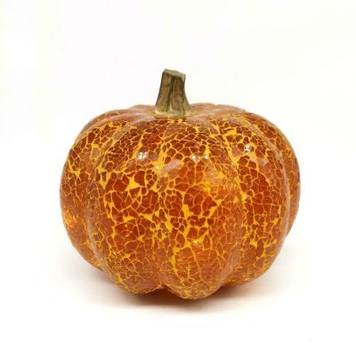 China Outdoor Other Holiday CE 6.75 Inch Orange Mosaic Pumpkin Garden Decoration Light for sale