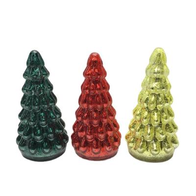 China Chistmas Day Set / 3 Lead Glass Christmas Tree Illuminated Color Glass Tree for sale