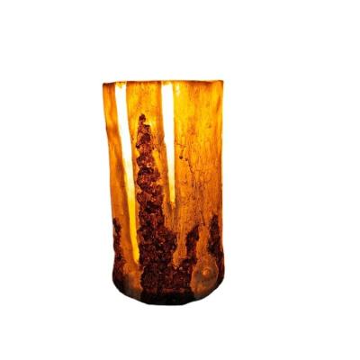 China Eco-freindly 2021 new fashionable and simple lamp resin stumps led lamp for outdoor decoration for sale