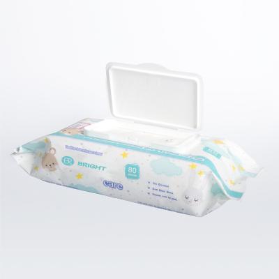 China Factory Directly Sell Soft And Safe Wet Cloth 80 Count Soft Nonwoven Baby Wipes With Lid For Babies for sale