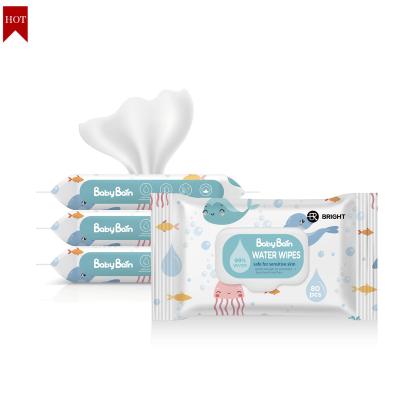 China China Product Spunlace Cotton 99% Soft Clean Wet Nonwoven Baby Wipes Thick Water Wipes For Sensitive Skin for sale