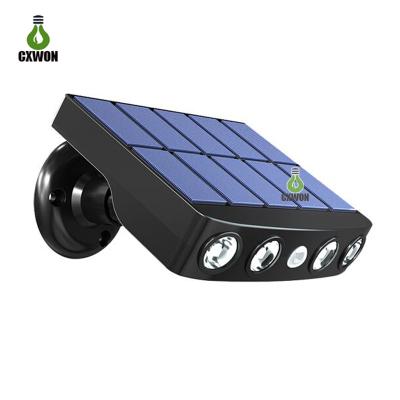 China Solar Camera Emulation Light 4LED Garden/Yard Wall Floodlight 360 Degree Adjustable Fake Solar Solar Light Adjustable Camera for sale