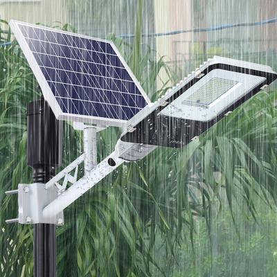 China 100W 200W Remote Control Aluminum Outdoor Solar Smart Solar Street Light With Pole And Remote for sale