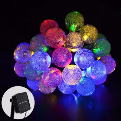 China Yard/Garden Christmas Wedding 21ft Holiday 30LED Decoration Crystal Ball Water Drop Led String Light with Solar Panel for sale