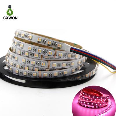 China Hotel 16.5ft 300leds 5 in 1 Flexible LED Strip Dimmable Decoration 12V 24V 5050SMD LED Strip RGBWW for sale