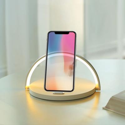 China Night Light 10W Multifunctional Fast Wireless Charger Mobile Phone Holder Desk Lamp Table Lamp for sale