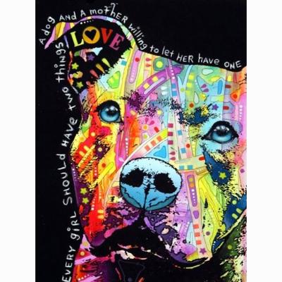 China Modern diamond DlY Diamond Painting Home Decoration Painting of Art Abstract Colorful Dog Full of environmental protection for sale