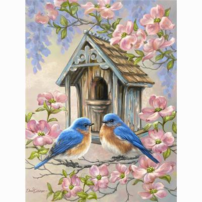 China Full Environmental Protection Diamond DIY Love Bird Gift Animal Mosaic Canvas Home Decoration Diamond Painting for sale