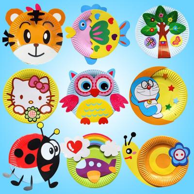 China China Cartoon Paper Plate Sticker Kindergarten Creative Educational Toy Color Paper Plate Handmade Material Package for sale