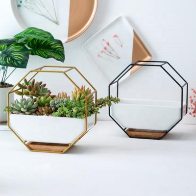 China CLASSIC Ceramic Plant Wall Decoration Living Rack Hanging Metal Flower Pot Planter, Wall Planter for Indoor Plant for sale