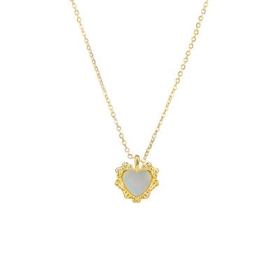 China Fashionable Natural Shell Heart Shape Chain Original Design Jewelry Necklace For Women Gold Plated Baroque Silver Simple Gift Party for sale