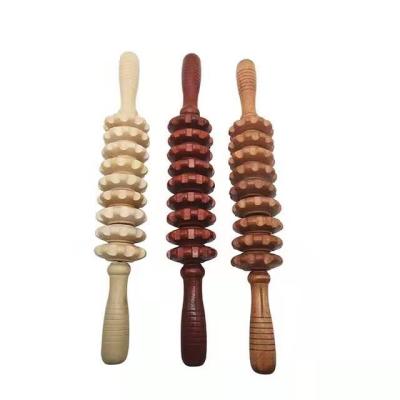 China Amazon Hot Selling Therapy Wood Massage Whitening Tools Hand Held Wooden Massage Roller for sale