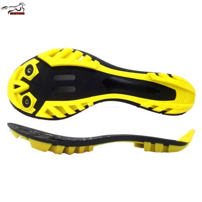 China Brand New Flexible Mustang Black Yellow TPU Mens Soccer Shoe Sole Outsole for sale