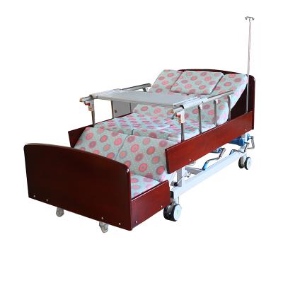 China Aluminum alloy and wood multifunctional hospital and home care care bed/turn over /he hole/folding/luxury nursing bed for elderly for sale