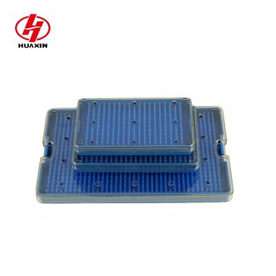 China Hospital Medical Devices Recycle 2000 Times Polymer PPSU Medical Microsurgical Instruments Sterilization Box Container And Storage Tray Cases for sale