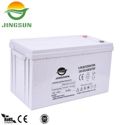 China Solar system. 12v 200ah power storage Jingsun gel rechargeable deep cycle solar battery for solar panel system for sale