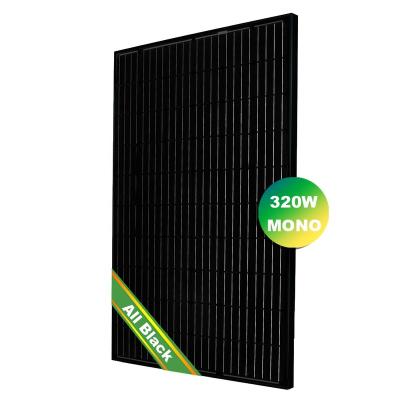 China Solar Power System Jingsun A Grade All 60 Cells 320W Black Portable Mono Solar Panel China Solar Panel With 25 Years Warranty for sale