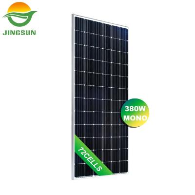 China Jingsun Solar Power System High Efficiency 380W Monocrystalline Solar Panel With 25 Years Warranty for sale