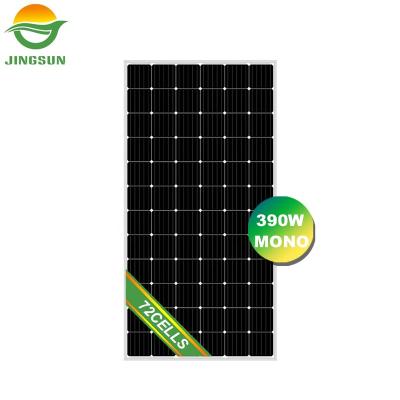 China Jingsun Solar Power System Hot Sale 390W Monocrystalline Solar Panel With 25 Years Warranty for sale