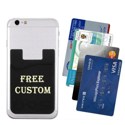 China Custom LOGO Cell Phone Card Holder Silicone Business Card Holder Silicone Phone Wallet Case With Adhesive for sale