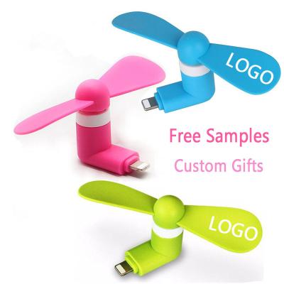 China Mini USB Smart Fan Phone Fan Custom Logo Promotional Gifts Portable Phone Fan for iPhone and Samsung for sale