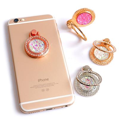 China Luxury Crystal Rhinestone Diamond Ring Holder Mobile Phone Support 360 Degree Rotation For All Smart Phone for sale