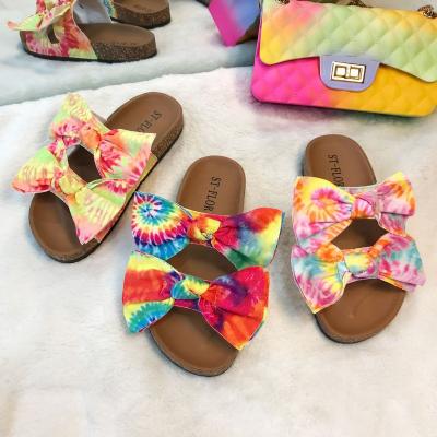 China 2021 fashion trend wholesale price hot sales original luxury slipper candy color bow-knot ribbon slippers lady sandals for sale