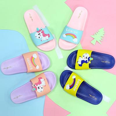 China Custom Print Anti-Smell Cute Kids Flash Sprinkle Logo Slide Sandals Children Slippers Unisex Fashion for sale