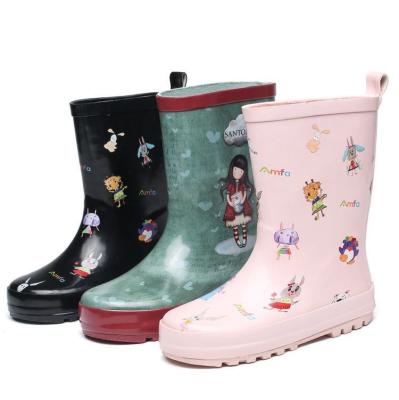 China Fashion Trend Wholesale Designable Kids Custom Printing Cute Waterproof Comfortable Anti-skid Rubber Boots for sale