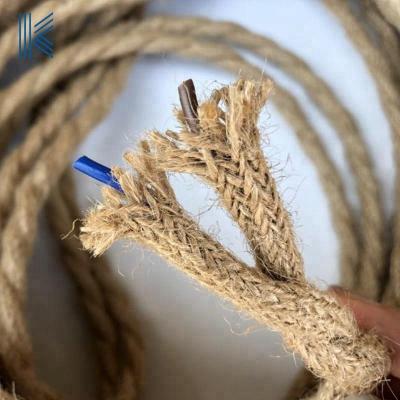 China Over 3 Core Twist Edison Textile Cotton Braided Electrical Wire Pendant Lighting Lamp Rope Wire for sale