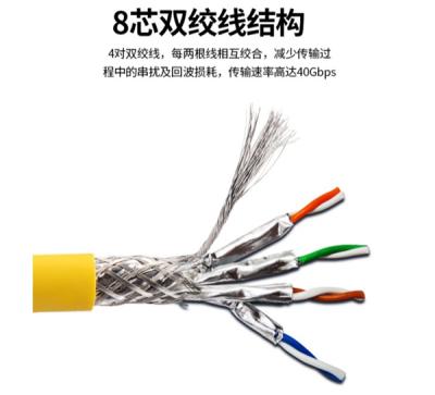 China Telecommunication Cat8 Ethernet twisted pair cabling SFTP / SSTP network cable lan cat8 cable for sale