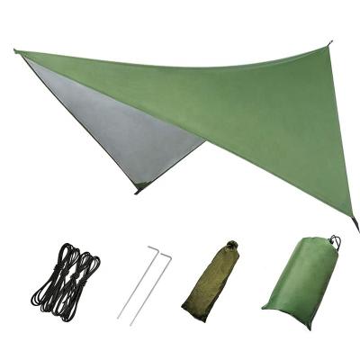 China Perfect Portable Waterproof Tarp Camping Waterproof Portable Hammock Shelter Sunshade Rain Fly Tarp Tarp Tent Survival Easy Installed Strap for sale