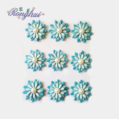 China Africa Cards Favor Craft Embellishment Decoration Fabric Mini 3D Flower Sticker for sale