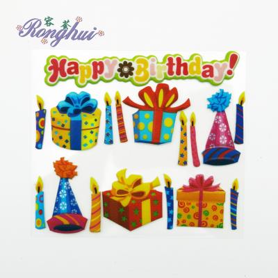 China Africa Cards Mini Favor Craft Embellishment Decoration Happy Birthday 3D Stickers for sale