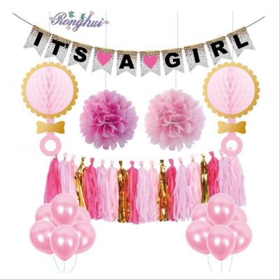 China It's A Girl Baby Shower Supplies Pink And It's A Boy Blue Party Supplies Baby Shower Decorations Set GS-002 for sale